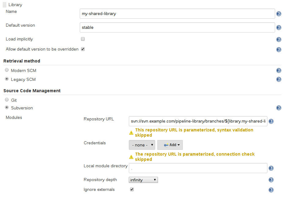 Configuring a 'Legacy SCM' for a Pipeline Library